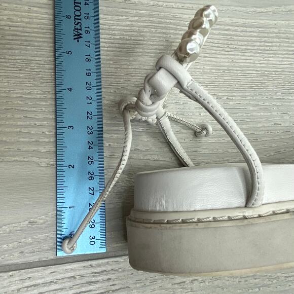Aje Women's White Neo Pearl Embellished Platform Sandals Size 6 / 37 $275 - Picture 8 of 12